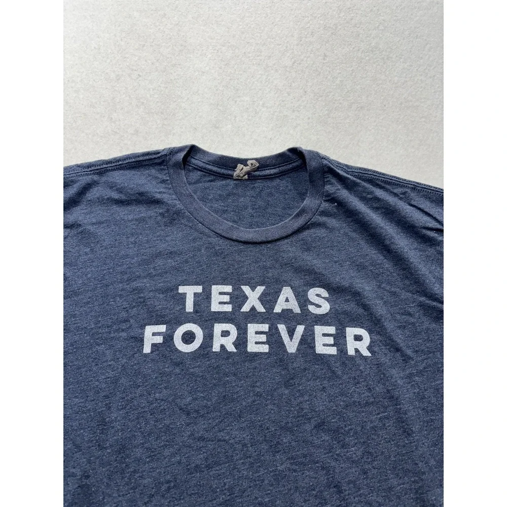 Shirt Mens Large Blue Texas Forever Graphic Tee Texas Slogan Short Sleeve Casual